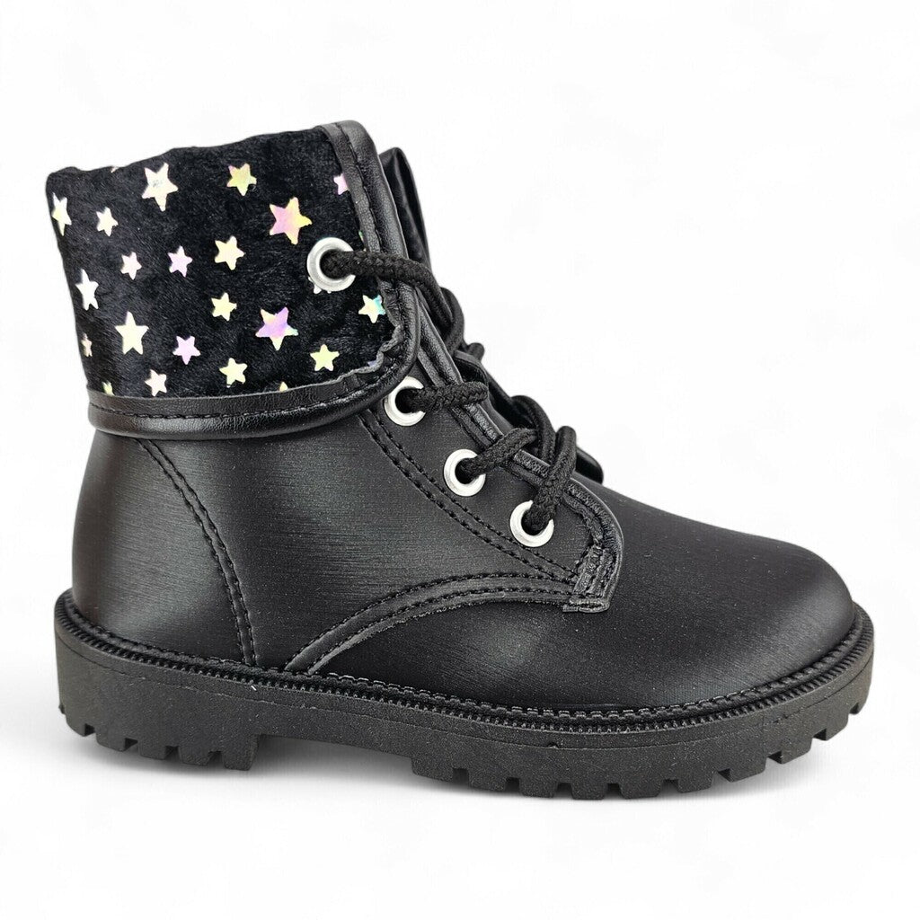 Bota Molekinha Detalhe Veludo Estrelas